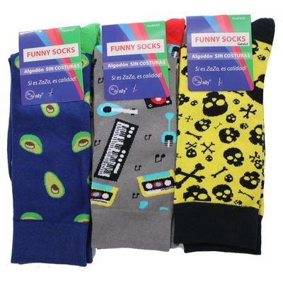 Imagen 2 del producto 12 Pares De Calcetines De Algodon Con Diseños Surtidos - Unisex