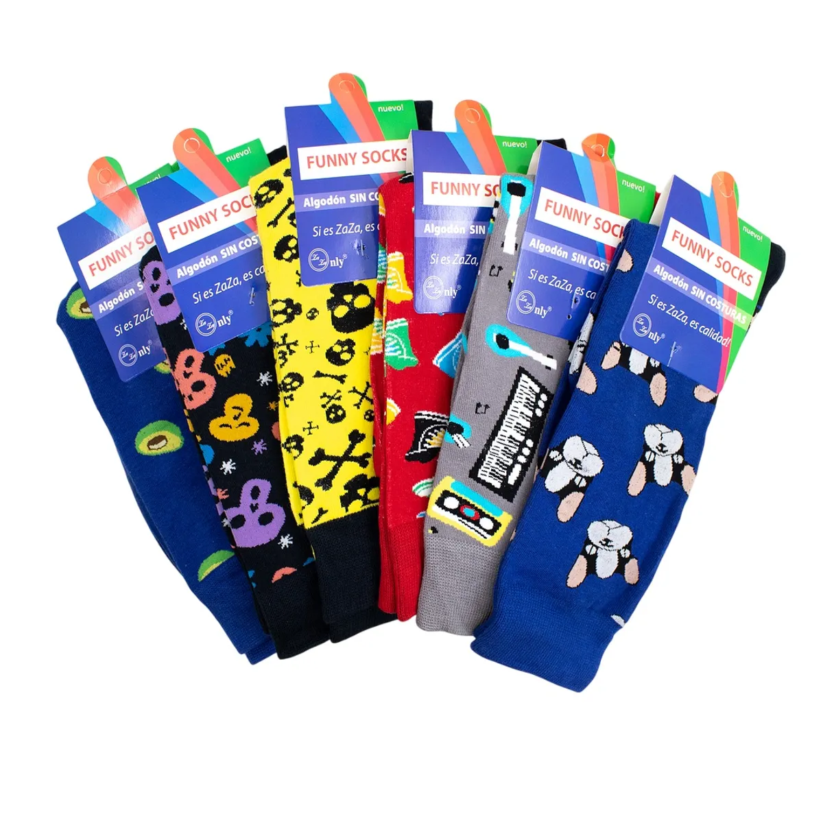 GARSIL - 6 Pares De Calcetines De Algodon Con Diseños Surtidos - Unisex