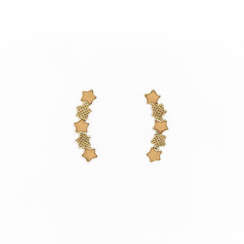 ANDREA COGGIOLA JOYAS - Aros Trepadores 5 Estrellas Enchapado Oro 18K