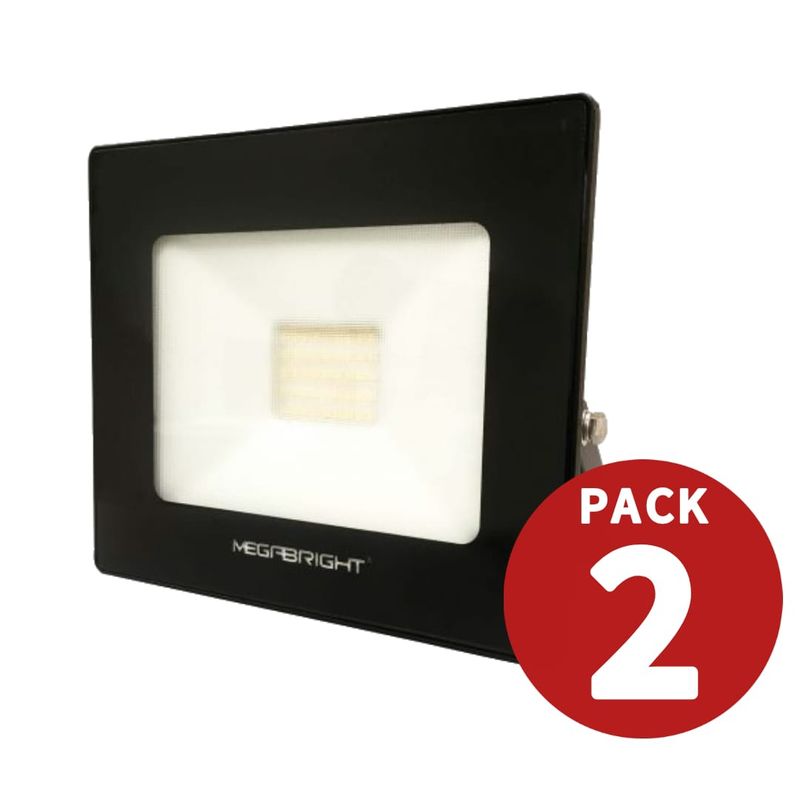 GENERICO - Foco Proyector Led 30w Exterior Pack 2 Unidades MEGABRIGHT LUZ CALIDA