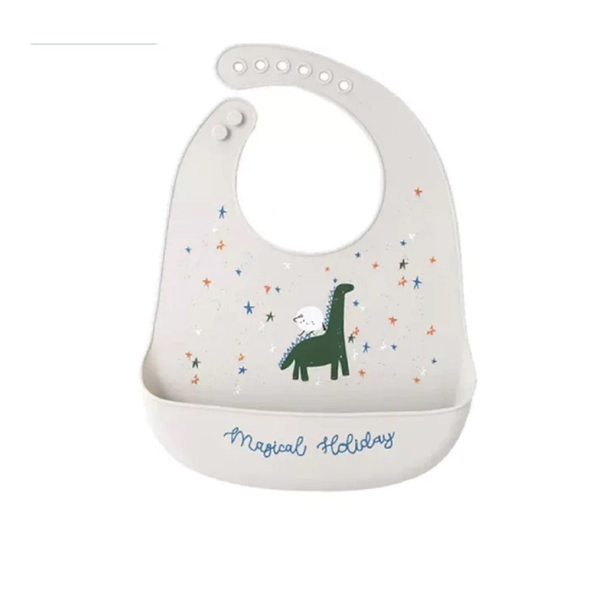 GENERICO - Babero Silicona Alimentaria Dino Magical