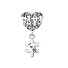 SILVER HEART - Charm Corazón de Autismo en Plata Fina 925