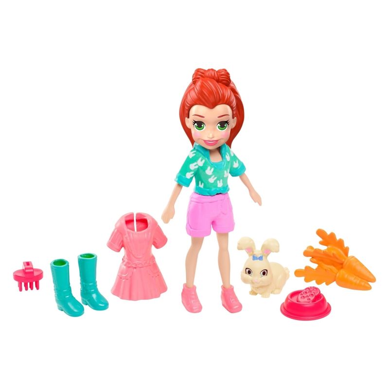 POLLY POCKET - Muñeca Lila Y Su Conejito Polly Pocket