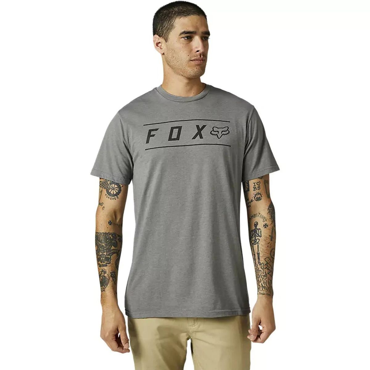 FOX RACING - Polera FOX Manga Corta Pinnacle Premium Gris