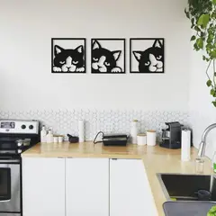 GENERICO - Cuadros Gatos De La Suerte 20cmx20cm Pack 3ud