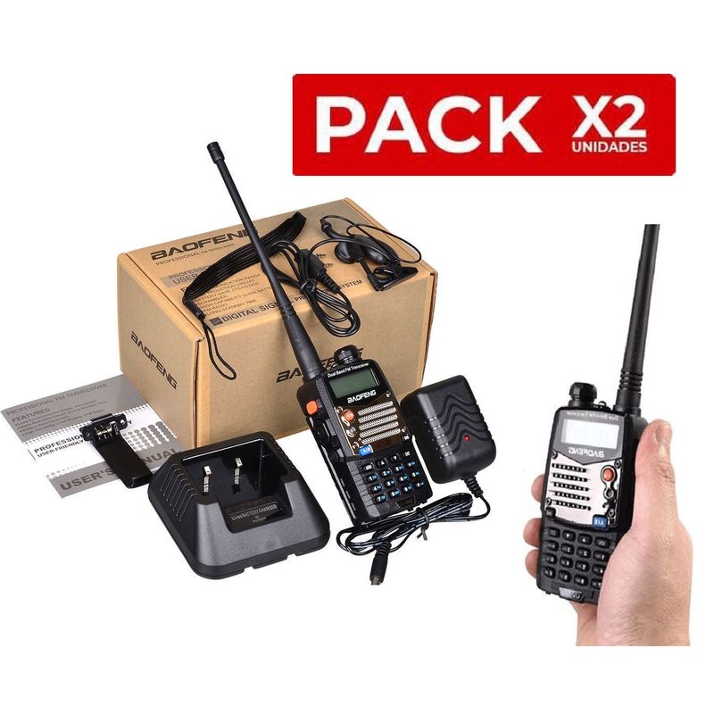 BAOFENG - Pack X2 Radio Transmisor Walkie Talkie Radio Baofeng Uv5r