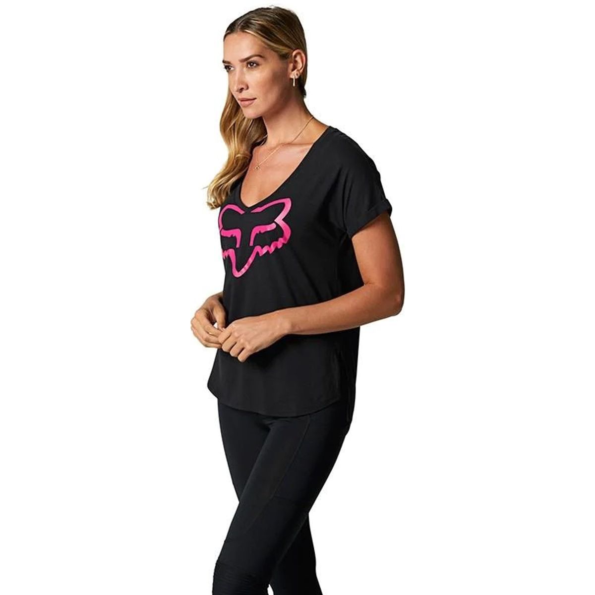 FOX RACING - Polera MUJER FOX Boundary NegroRosado