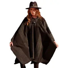 SANTA PECADORA - Poncho gorro Legend unisex lana y alpaca con franjas