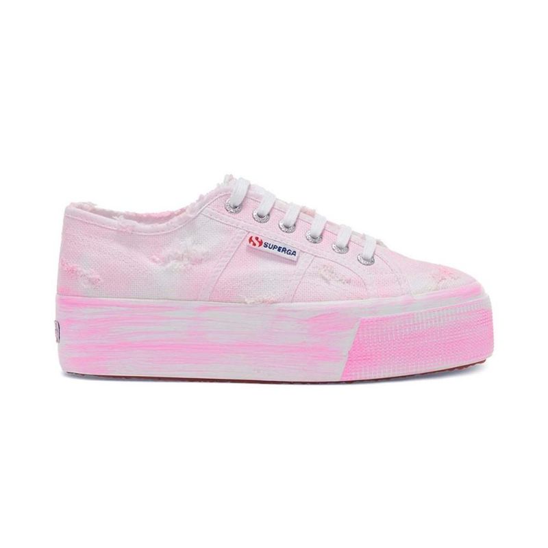 SUPERGA - Zapatilla 2790 Stone Wash White Pink - Rosa