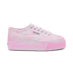 SUPERGA - Zapatilla 2790 Stone Wash White Pink - Rosa