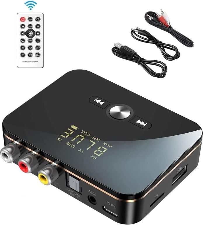 KUANGYE Adaptador Bluetooth 5. 0 2 En 1 Receptor Transmisor Inalámbrico Con Nfc