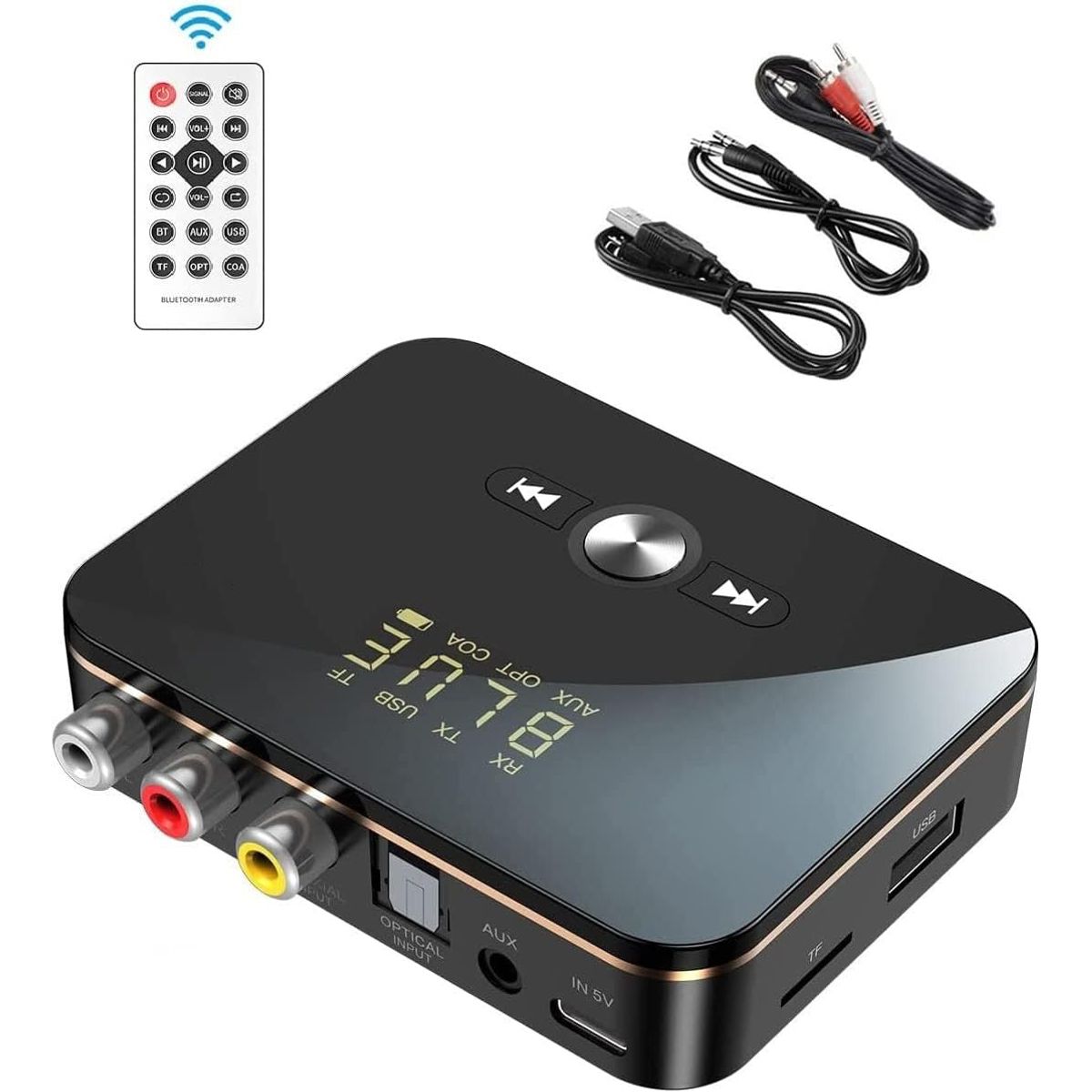 KUANGYE - Adaptador Bluetooth 5. 0 2 En 1 Receptor Transmisor Inalámbrico Con Nfc