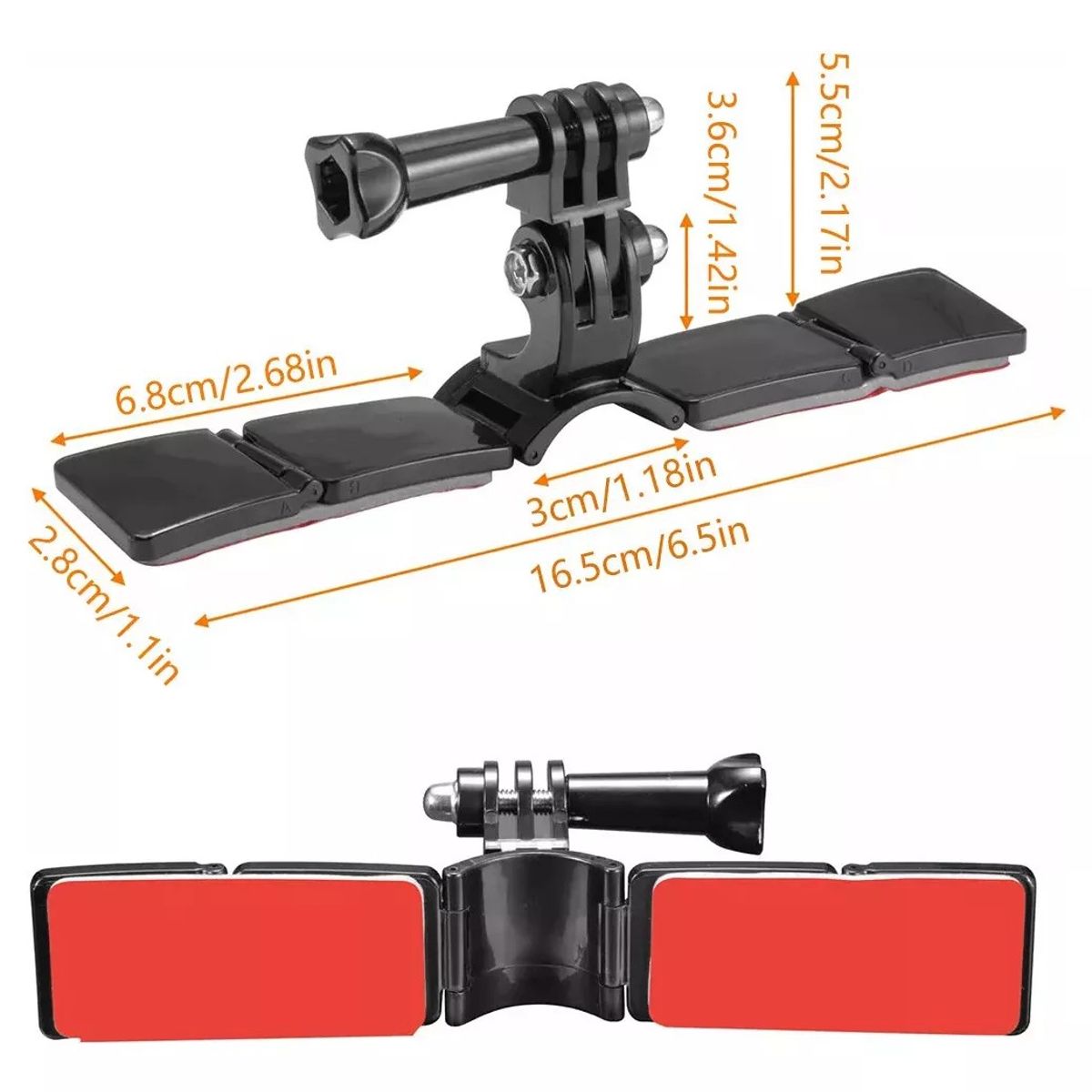 KUANGYE - Soporte Frontal Y Adhesivo Casco Moto Cámaras para Gopro Y Otras.
