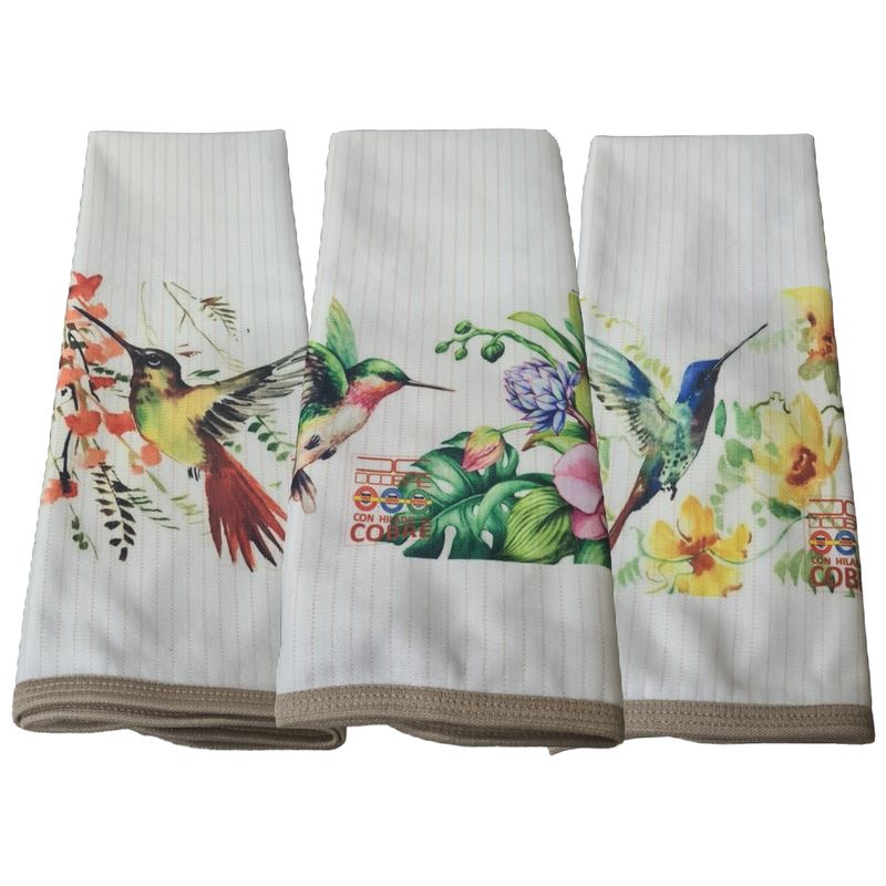 GENERICO - 3 PAÑOS DE LOZA  ABSORBENTE  MODELO COLIBRI