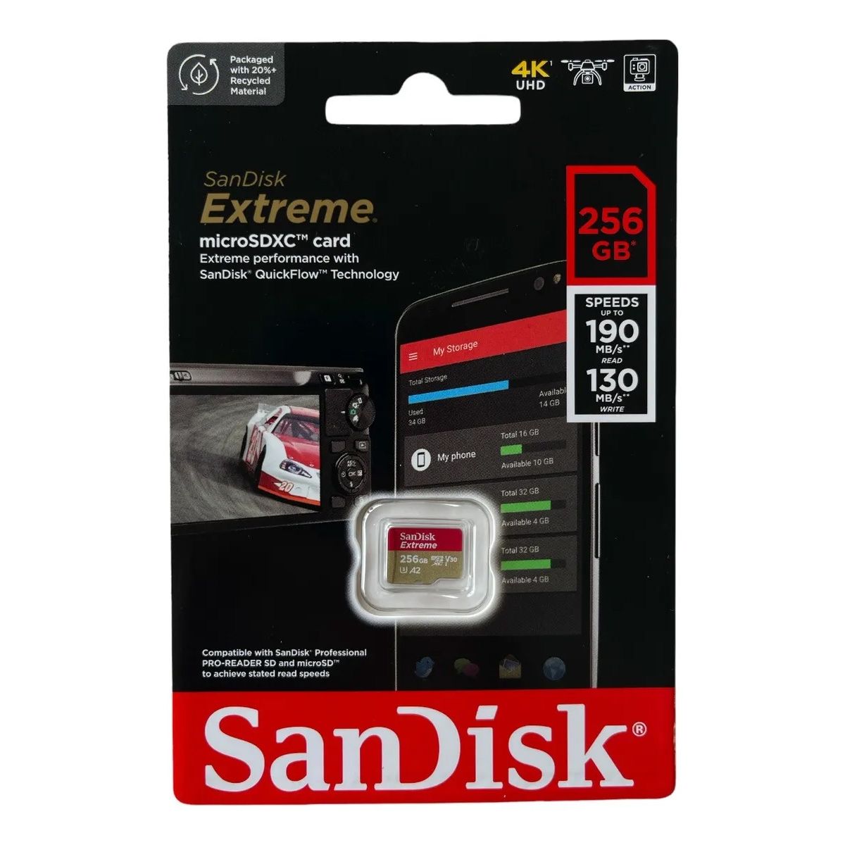 SANDISK - Micro SD SanDisk Extreme 256GB R190W130 SDSQXAV-256G