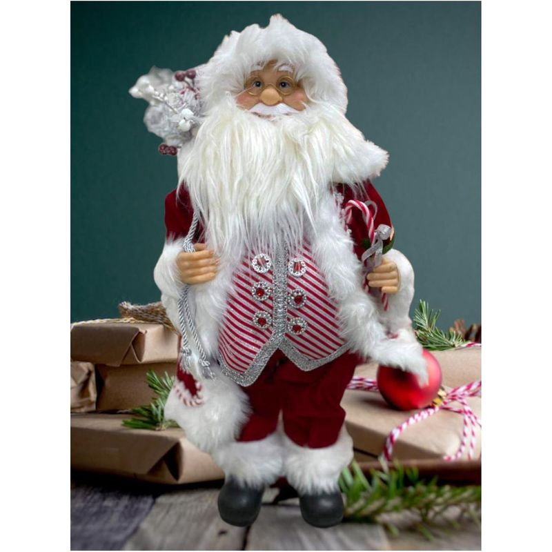 UNIVERSAL - MUÑECO DE VIEJITO PASCUERO COLOR ROJO CON GRIS