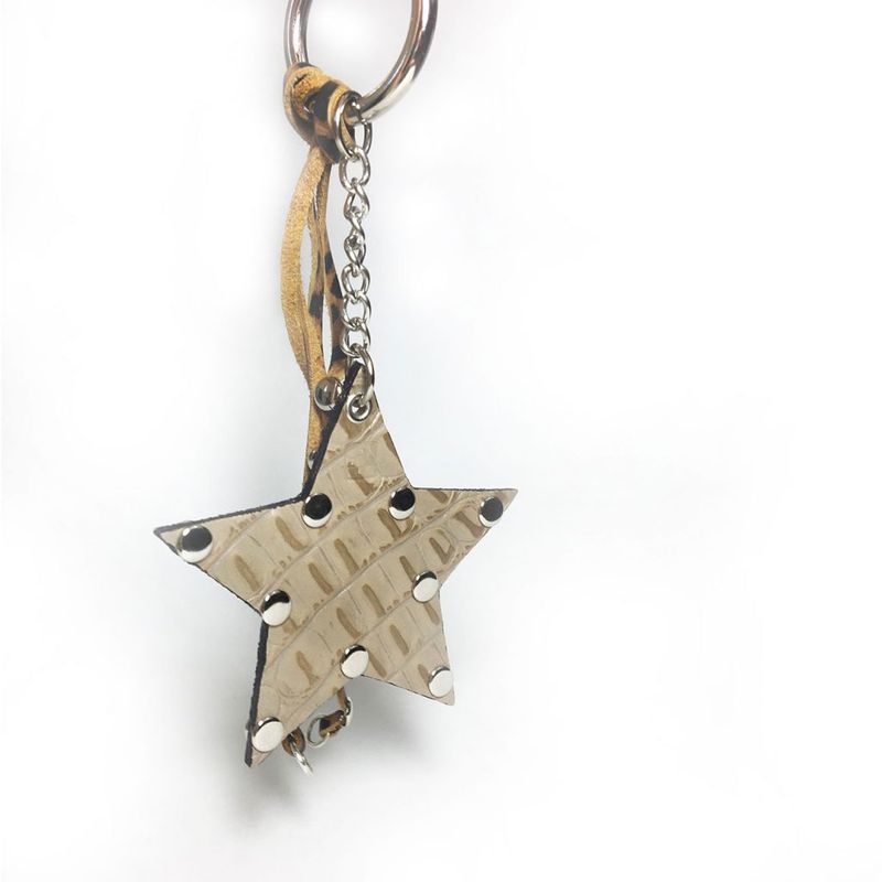 TRELKE - LLAVEROS CUERO ESTRELLA BEIGE