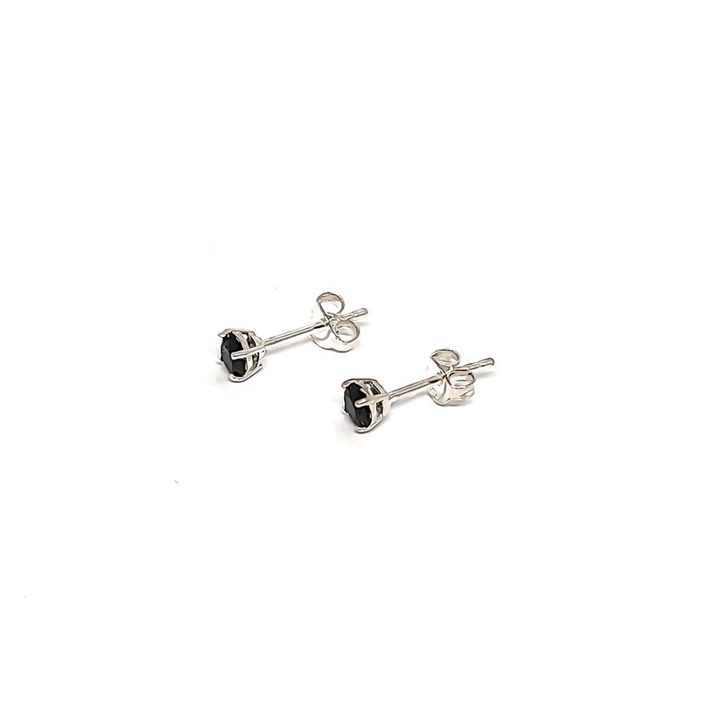 ANDREA - Aros Circón Negro 4mm Plata Fina 925