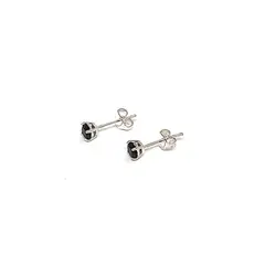 ANDREA - Aros Circón Negro 4mm Plata Fina 925