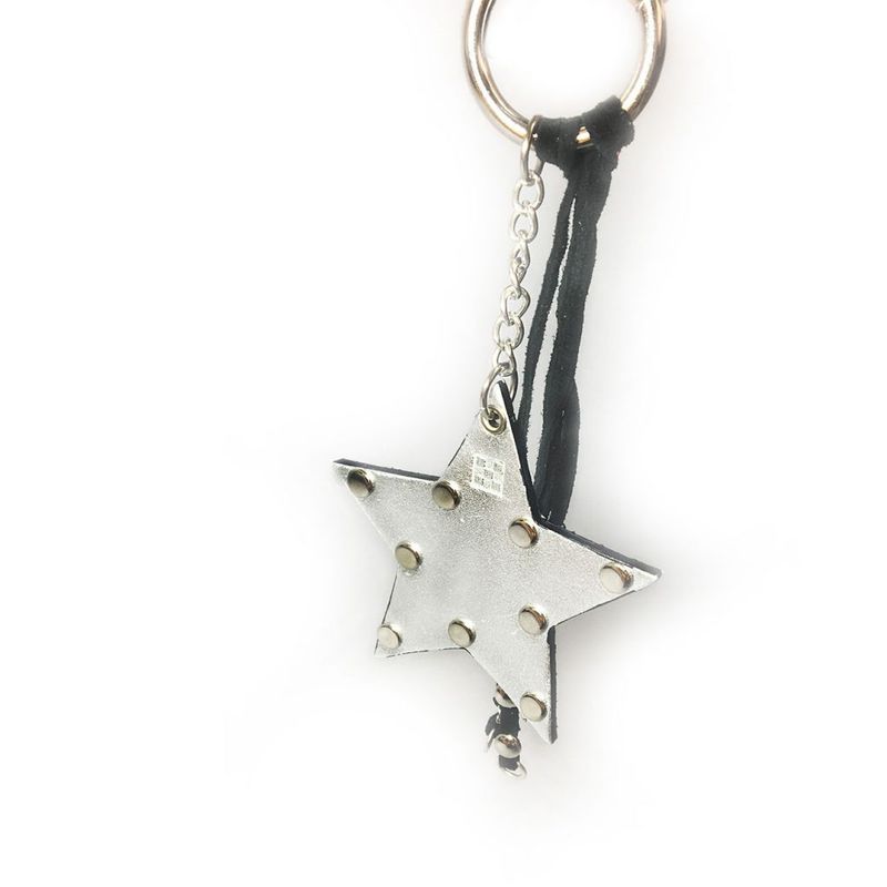 TRELKE - LLAVEROS CUERO ESTRELLA PLATEADA