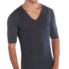 TAIS - Camiseta Cuello V Manga Corta Negro