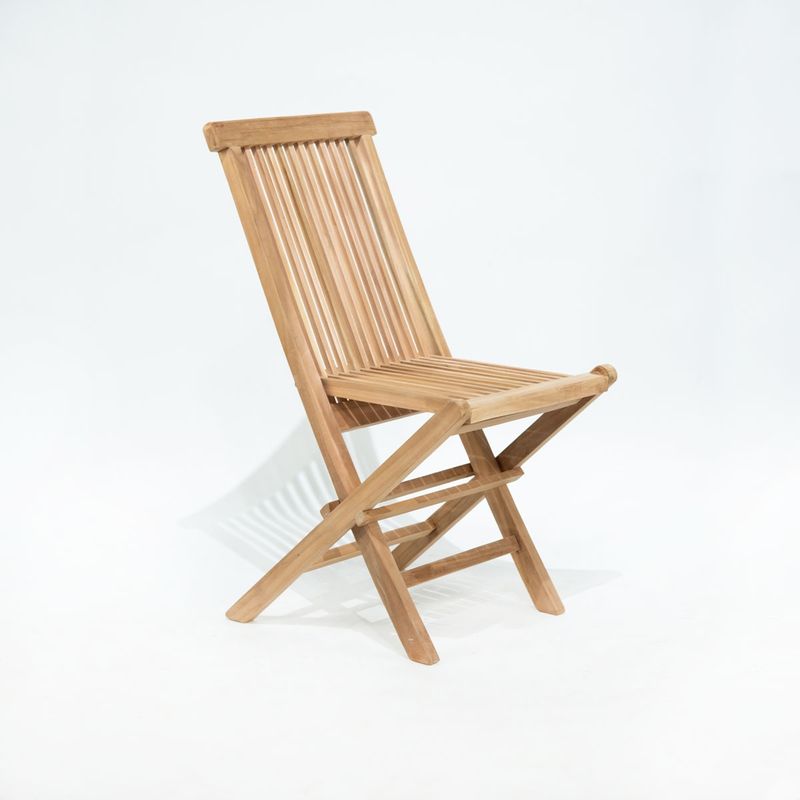 NECTAR - Silla plegable listada de teca natural