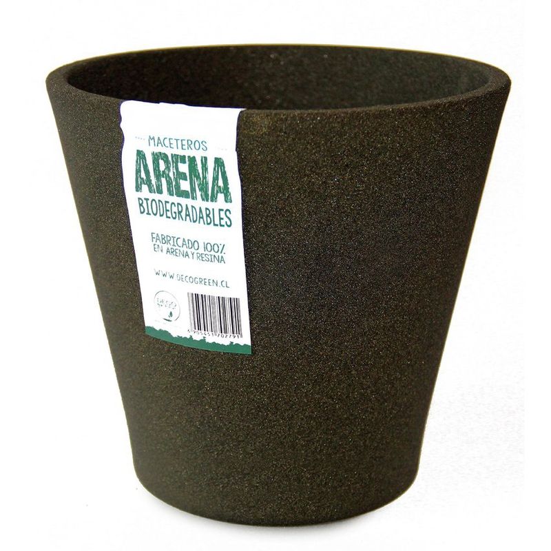 DECOGREEN - Macetero de Arena Biodegradable Decogreen Alto - Gris 20x20x18