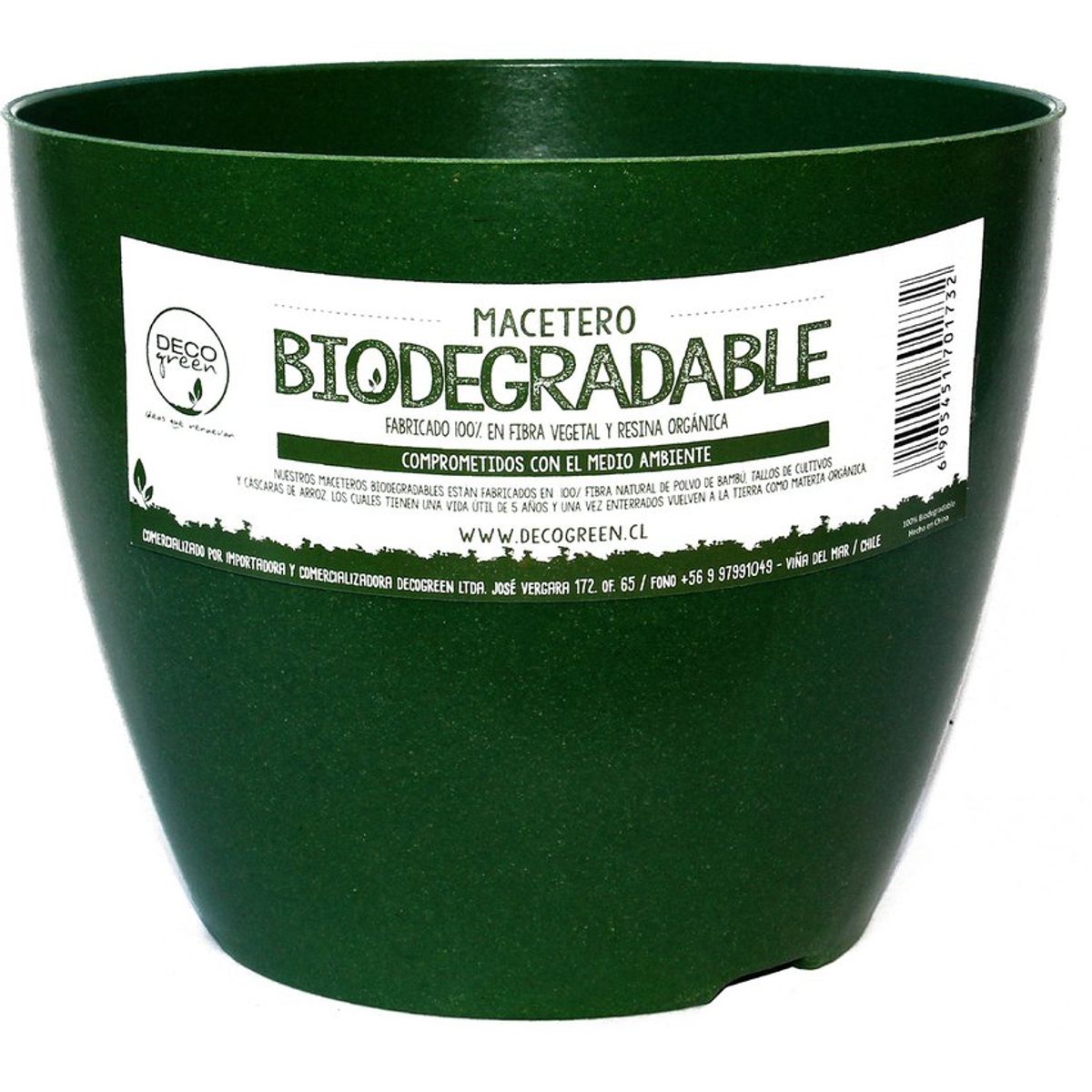 DECOGREEN - Macetero de Bamboo Biodegradable Decogreen Actual - Musgo 24x24x18