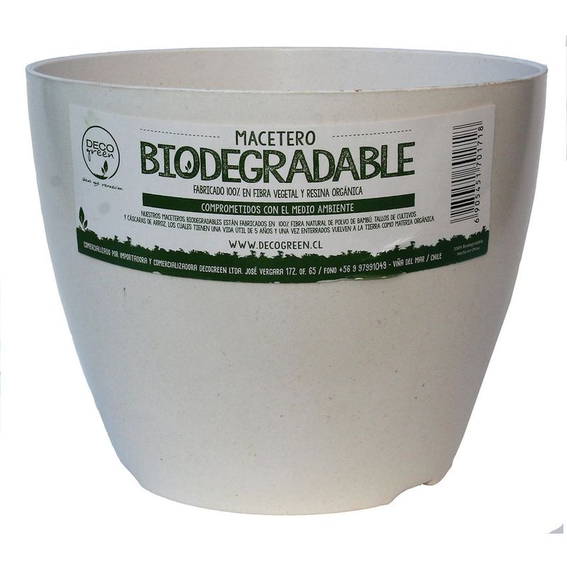 DECOGREEN - Macetero de Bamboo Biodegradable Decogreen Actual - Blanco 24x24x18
