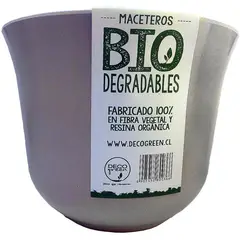 DECOGREEN - Macetero de Bamboo Biodegradable Curvo - Gris 16.5x16.5x13