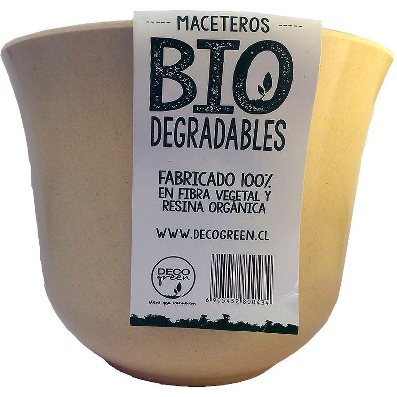 DECOGREEN - Macetero de Bamboo Biodegradable Decogreen Curvo - Blanco 16.5x16.5x13