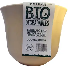 DECOGREEN - Macetero de Bamboo Biodegradable Curvo - Blanco 16.5x16.5x13