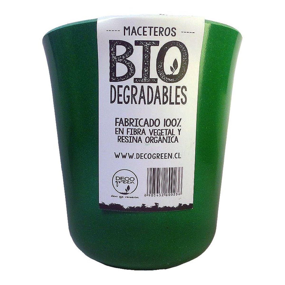 DECOGREEN - Macetero de Bamboo Biodegradable Decogreen Flores - Verde 13x13x14.5