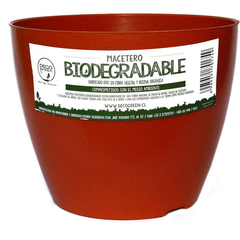 DECOGREEN - Macetero de Bamboo Biodegradable Decogreen Actual - Terracota 24x24x18