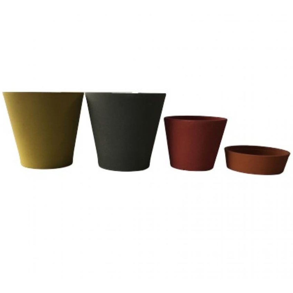 DECOGREEN - Set de 4 Maceteros de Arena 2 mostaza, 1 rojo, 1 naranjo