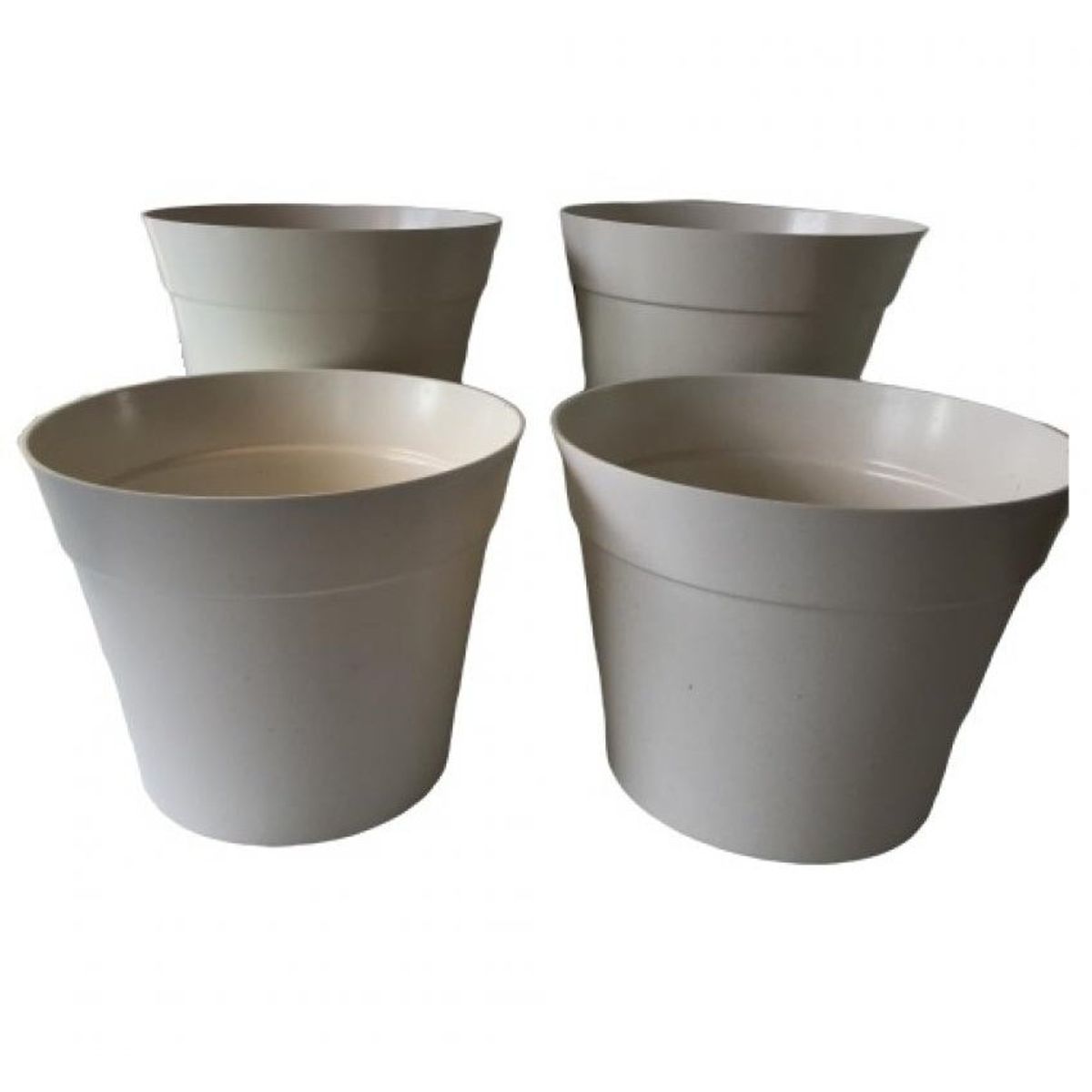 DECOGREEN - Set de 4 Maceteros Biodegradables Clásico 2 gris, 2 terracota