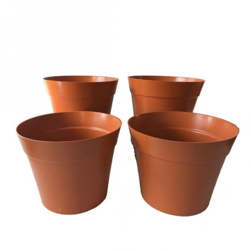 DECOGREEN - Set de 4 Maceteros Biodegradables Clásico Terracota
