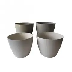 DECOGREEN - Set de 4 Maceteros Biodegradables Actual 2 gris, 2 blanco