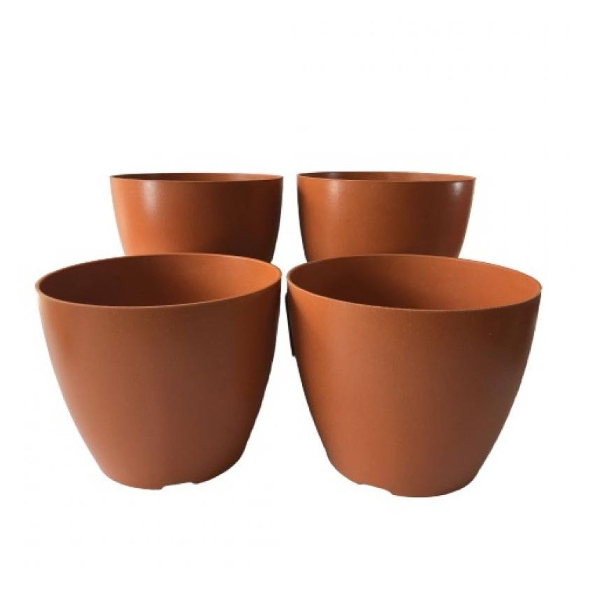 DECOGREEN - Set de 4 Maceteros Biodegradables Actual 2 gris, 2 blanco