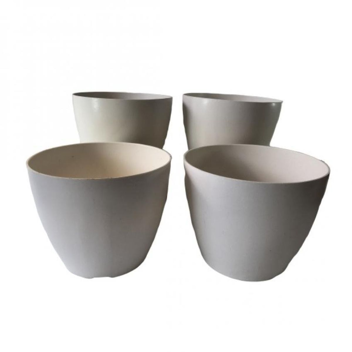 DECOGREEN - Set de 4 Maceteros Biodegradables Actual Blanco