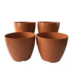 DECOGREEN - Set de 4 Maceteros Biodegradables Actual Terracota