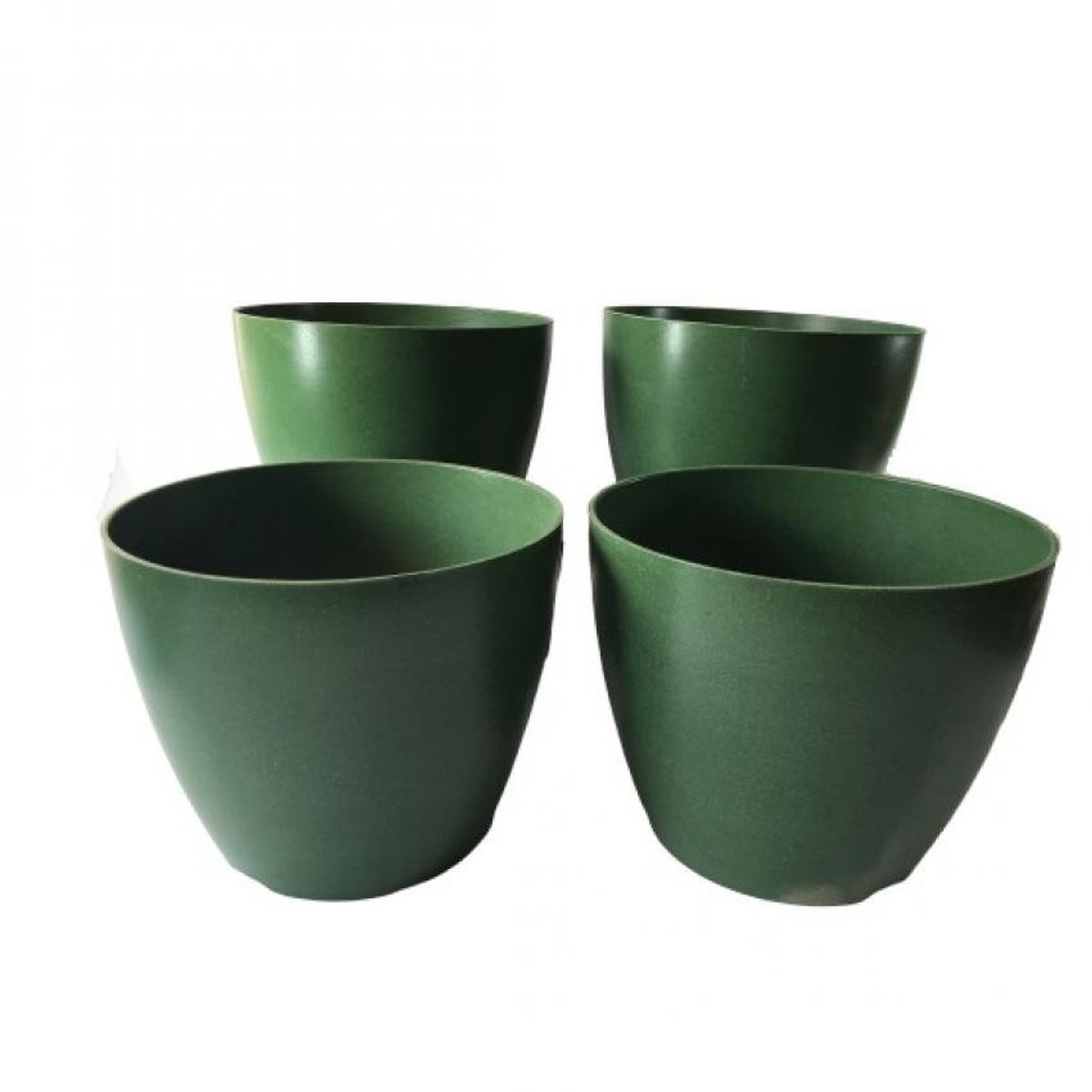 DECOGREEN - Set de 4 Maceteros Biodegradables Actual Verde Musgo