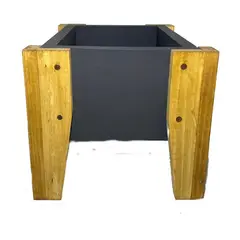 DECOGREEN - Jardinera Huerto de madera color Grafito 40x26x32