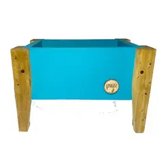 DECOGREEN - Jardinera/ Huerto de madera color Turquesa 40x26x32