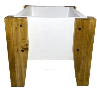 Imagen 2 del producto Jardinera/ Huerto de madera color Blanca 40x26x32