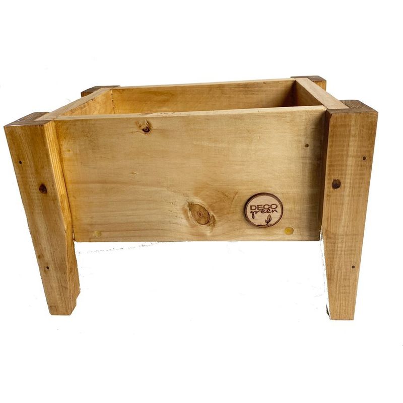 DECOGREEN - Jardinera/ Huerto de madera color Natural 40x26x32