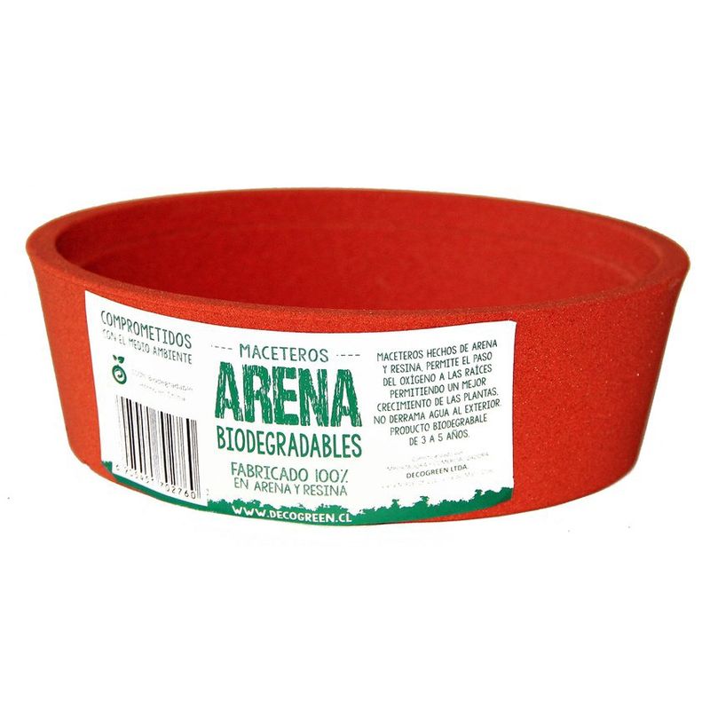 DECOGREEN - Macetero de Arena Biodegradable Decogreen Suculenta-Naranja 16x16x5