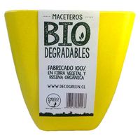Macetero de Bamboo Biodegradable Cuadrado-Amarillo 133x133x124