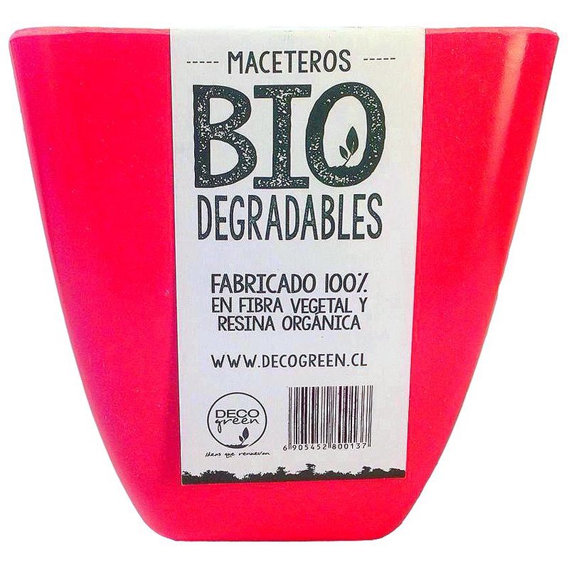 DECOGREEN - Macetero de Bamboo Biodegradable Decogreen Cuadrado Coral 133x133x124