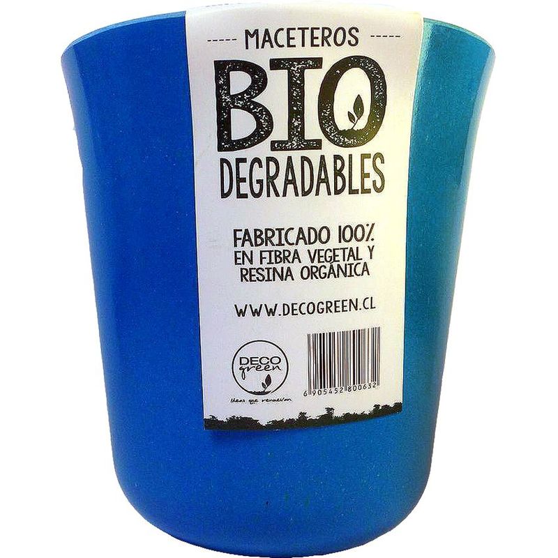 DECOGREEN - Macetero de Bamboo Biodegradable Decogreen Flores - Turquesa 13x13x145